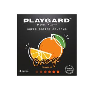 Playgard Orange Flavoured - SUPER DOTTED Condom - 3's Pack